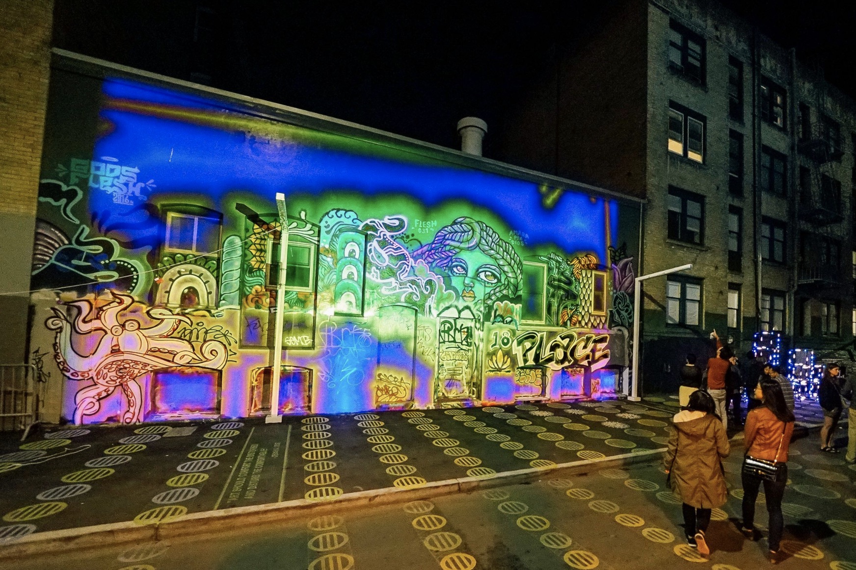 Lightform powered mural projection